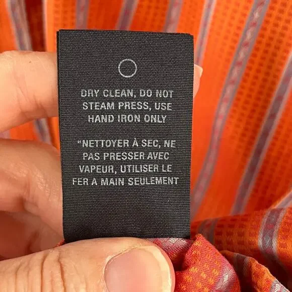 Robert Graham Men's Orange And Blue Striped Button Down Shirt Size 2XL - Picture 10 of 10